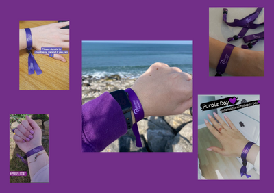 Pack of 5 Purple  Wristband Ribbons